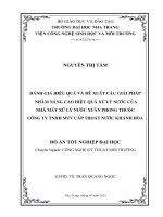 Đánh giá hiệu quả và đề xuất các giải pháp nhằm nâng cao hiệu quả xử lý nước của Nhà máy xử lý nước Xuân Phong thuộc Công ty TNHH Một thành viên Cấp thoát nước Khánh Hòa