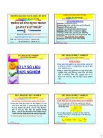 XỬ LÝ SỐ LIỆU THỰC NGHIỆM