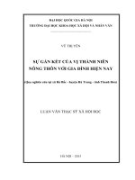 Sự gắn kết của vị thành niên nông thôn với gia đình hiện nay (qua nghiên cứu tại xã Hà Bắc - huyện Hà Trung - tỉnh Thanh Hóa