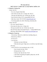 PHÂN TÍCH VÀ THIẾT KẾ CÁC HỆ THỐNG THÔNG TIN
