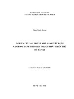 Nghiên cứu vai trò và khả năng xây dựng vành đai xanh theo quy hoạch phát triển Thủ đô Hà Nội