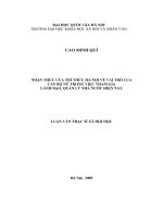 Nhận thức của trí thức Hà Nội về vai trò của cán bộ nữ trong việc tham gia lãnh đạo, quản lý nhà nước hiện nay