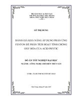 Đánh giá khả năng áp dụng phản ứng Fenton để phân tích hoạt tính chống oxy hóa của acid phytic