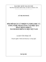 Đổi mới quản lý nhiệm vụ khoa học và công nghệ nhằm nâng cao hiệu quả hoạt động KH&CN ngành bảo hiểm xã hội Việt Nam tt.PDF
