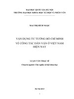 Vận dụng tư tưởng Hồ Chí Minh về công tác dân vận ở Việt Nam hiện nay