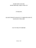 Quan hệ xã hội giữa nhà quản lý và nhóm công nhân có nguồn gốc từ nông thôn