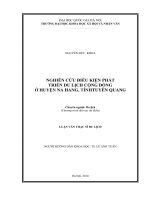 Nghiên cứu điều kiện phát triển du lịch cộng đồng ở huyện Na Hang, tỉnh Tuyên Quang