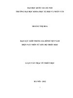 Bạo lực giới trong gia đình Việt Nam hiện nay nhìn từ góc độ triết học