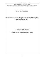 Phát triển sản phẩm du lịch sinh thái tại khu dự trữ sinh quyển Cát Bà