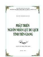 Phát triển nguồn nhân lực du lịch tỉnh Tiền Giang
