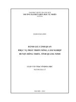 Đánh giá cảnh quan phục vụ phát triển nông, lâm nghiệp huyện Đông Triều, tỉnh Quảng Ninh