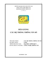 Bài giảng: Các hệ thống thông tin số