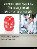 Bài thuyết trình những rủi ro trong nghiên cứu khoa học đối với giảng viên trẻ và sinh viên