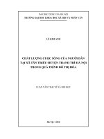 Chất lượng cuộc sống của người dân tại xã Tân Triều huyện - Thanh Trì - Hà Nội trong quá trình đô thị hóa