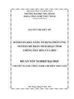 Đánh giá khả năng áp dụng phản ứng Fenton để phân tích hoạt tính chống oxy hóa của BHT