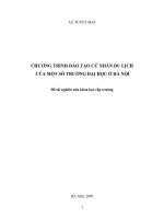 Hoàn thiện mục tiêu và chương trình đào tạo du lịch bậc đại học ở Hà Nội