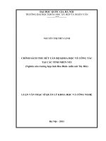 Chính sách thu hút cán bộ khoa học về công tác tại các tỉnh miền núi (Nghiên cứu trường hợp tỉnh Hòa Bình - miền núi Tây Bắc