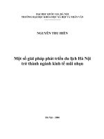 Một số giải pháp phát triển du lịch Hà Nội trở thành ngành kinh tế mũi nhọn