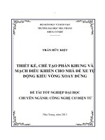 Thiết kế, chế tạo phần khung và mạch điều khiển cho nhà để xe tự động kiểu vòng xoay đứng