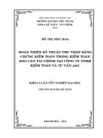 Hoàn thiện kỹ thuật thu thập bằng chứng kiểm toán trong kiểm toán báo cáo tài chính tại công ty TNHH Kiểm toán và Tư vấn A&C
