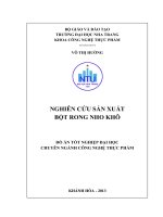 Nghiên cứu sản xuất bột rong nho khô