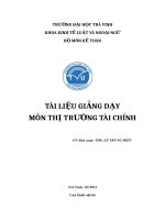 TÀI LIỆU GIẢNG DẠY MÔN THỊ TRƯỜNG TÀI CHÍNH