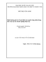 Định hướng giá trị về gia đình của người công nhân đang làm việc tại các doanh nghiệp hiện nay