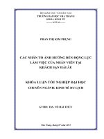 Các nhân tố ảnh hưởng đến động lực làm việc của nhân viên tại khách sạn Hải Âu