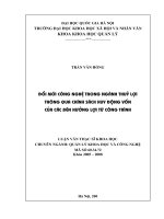 Đổi mới công nghệ trong ngành thủy lợi thông qua chính sách huy động vốn của các bên hưởng lợi từ công trình