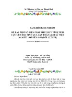 Một số biện pháp nhằm phát huy tính tích cực của học sinh trong dạy học phần lịch sử Việt Nam từ năm 1945 đến năm 1954