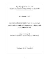 Đổi mới chính sách đào tạo để nâng cao chất lượng nhân lực khoa học công nghệ của Nhà máy X51