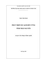 Phát triển du lịch bền vững tỉnh Thái Nguyên