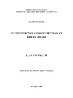 Sự chuyển biến của nông nghiệp Thái Lan thời kỳ 1850 - 1960