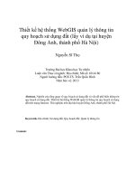 Thiết kế hệ thống WebGIS quản lý thông tin quy hoạch sử dụng đất (lấy ví dụ tại huyện Đông Anh, thành phố Hà Nội ttt