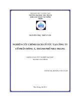 Nghiên cứu ảnh hưởng chính sách cổ tức tại Công ty cổ phần Đông Á - Nha Tran