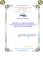 Tính toán thiết kế hệ thống nung nước để sấy dầu ăn chứa trong các Tank chứa dầu cho công ty Nguyên Bình