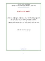 Đánh giá hiệu quả việc cấp giấy chứng nhận quyền sử dụng đất mang tên vợ và tên chồng ( nghiên cứu trường hợp tại Từ Sơn, Bắc Ninh, Mê Linh, Vĩnh Phúc