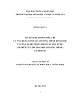 Rà soát hệ thống tiêu chí và ứng dụng đánh giá chương trình khoa học và công nghệ trọng điểm cấp Nhà nước