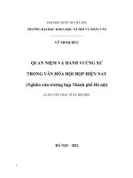 Quan niệm và hành vi ứng xử trong văn hóa hội họp hiện nay (Nghiên cứu trường hợp Thành Phố Hà Nội