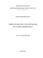 Nghiên cứu khai thác tài nguyên du lịch dải ven biển tỉnh Bình Thuận