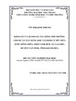 Khảo sát và đánh giá tác động môi trường cho dự án xây dựng Khu tái định cư hồ chứa nước Đồng Điền, thôn Vinh Huề, xã Vạn Phú, huyện Vạn Ninh, tỉnh Khánh Hòa