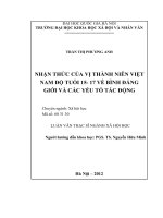 Nhận thức của vị thanh niên Việt Nam độ tuổi từ 15 - 17 về bình đẳng giới và các yếu tố tác động