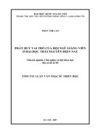 Phát huy vai trò của đội ngũ giảng viên ở Đại học Thái Nguyên hiện nay