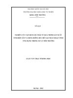 Nghiên cứu tận dụng bã thải từ quá trình sản xuất tinh bột sắn và dong riềng để chế tạo than hoạt tính ứng dụng trong xử lý môi trường