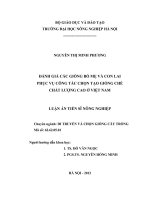 Đánh giá các giống bố mẹ và con lai phục vụ công tác chọn tạo giống chè chất lượng cao ở Việt Nam