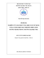 Nghiên cứu giải pháp tăng hiệu suất sử dụng năng lượng điện mặt trời để chiếu sáng đường nội bộ trong Trường Đại học Nha Trang