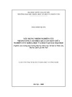 Xây dựng nhóm nghiên cứu nhằm nâng cao hiệu quả gắn kết giữa nghiên cứu khoa học và đào tạo sau đại học