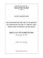 Kế toán doanh thu tiêu thụ và xác định kết qủa kinh doanh tại công ty TNHH MTV thực phẩm và đầu tư FOCOCEV tại Nha Trang