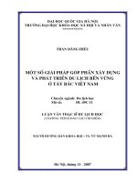 Một số giải pháp góp phần xây dựng và phát triển du lịch bền vững ở Tây Bắc Việt Nam