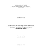 Đánh giá hiệu quả sử dụng đất trong quy hoạch hạ tầng kỹ thuật khu đô thị bắc sông Cấm thành phố Hải Phòng